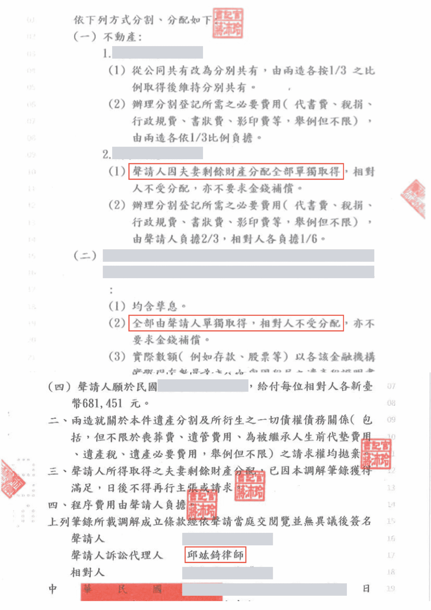 僅補償兩造各68萬！邱竑錡律師成功調解遺產分割，助當事人完整守住完整財產－訴研