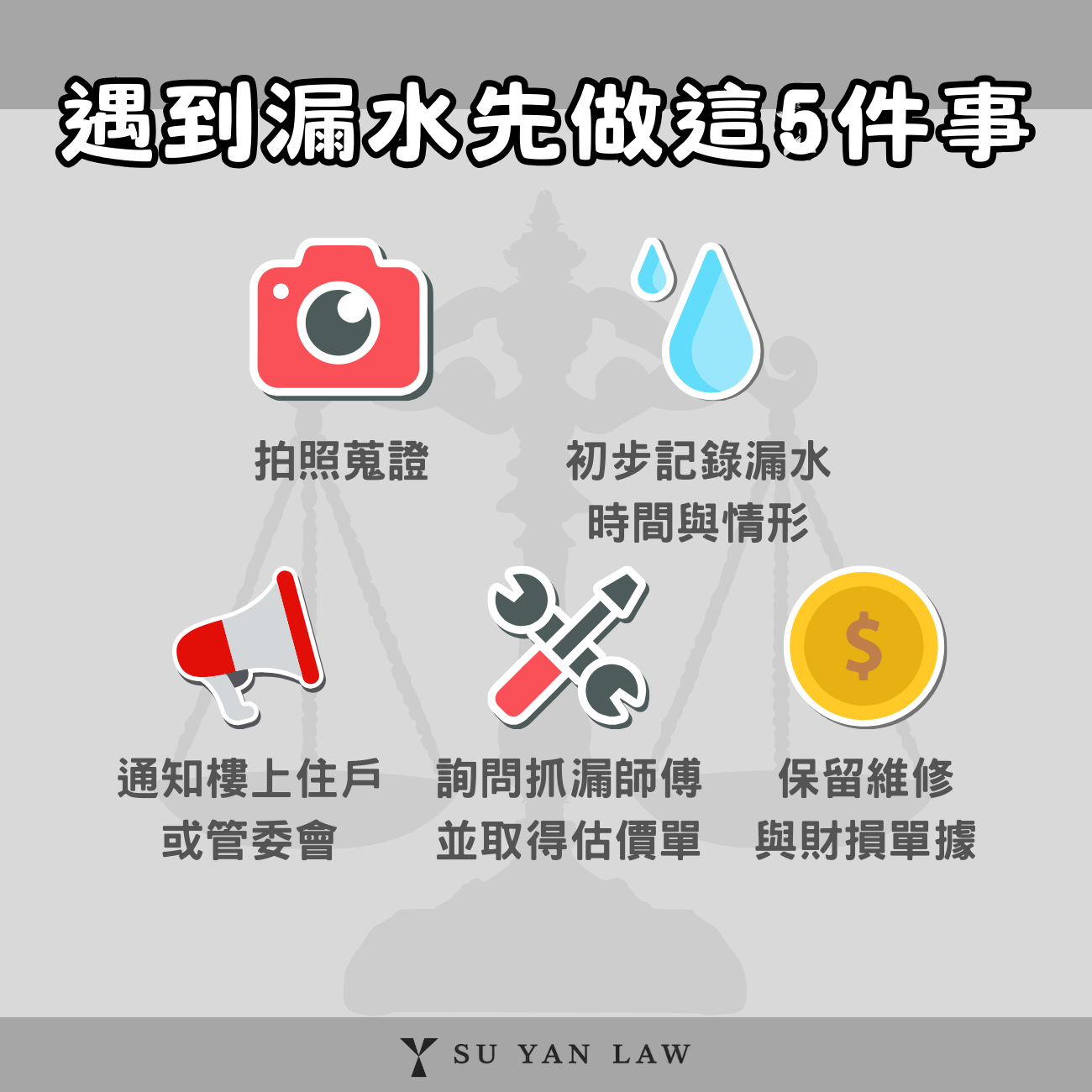 遇到漏水先做這5件事，避免權益受損