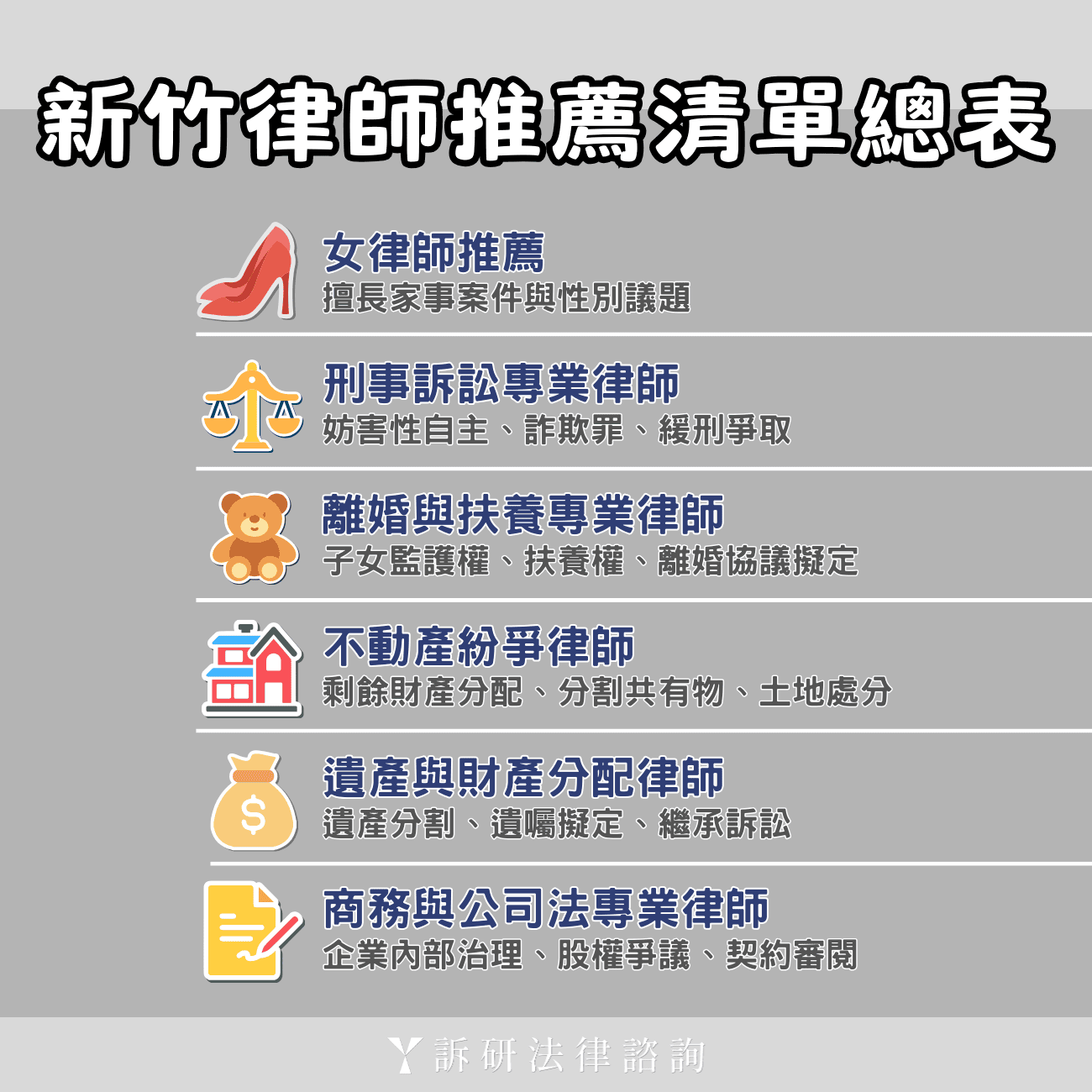 新竹律師推薦清單｜擅長各類訴訟與非訟法律案件