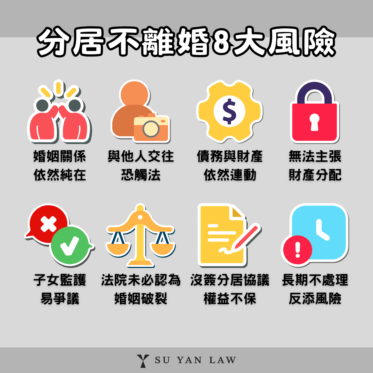 分居不離婚的8大風險整理