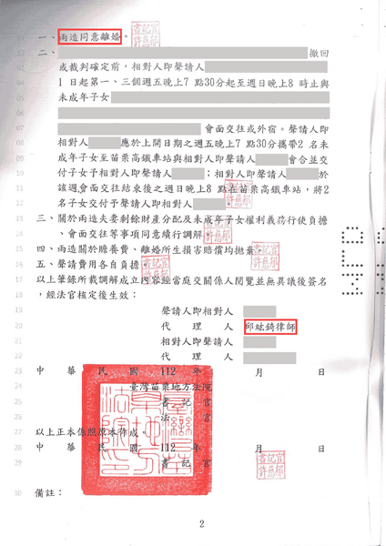 邱竑錡律師離婚調解成功，離婚成功－訴研