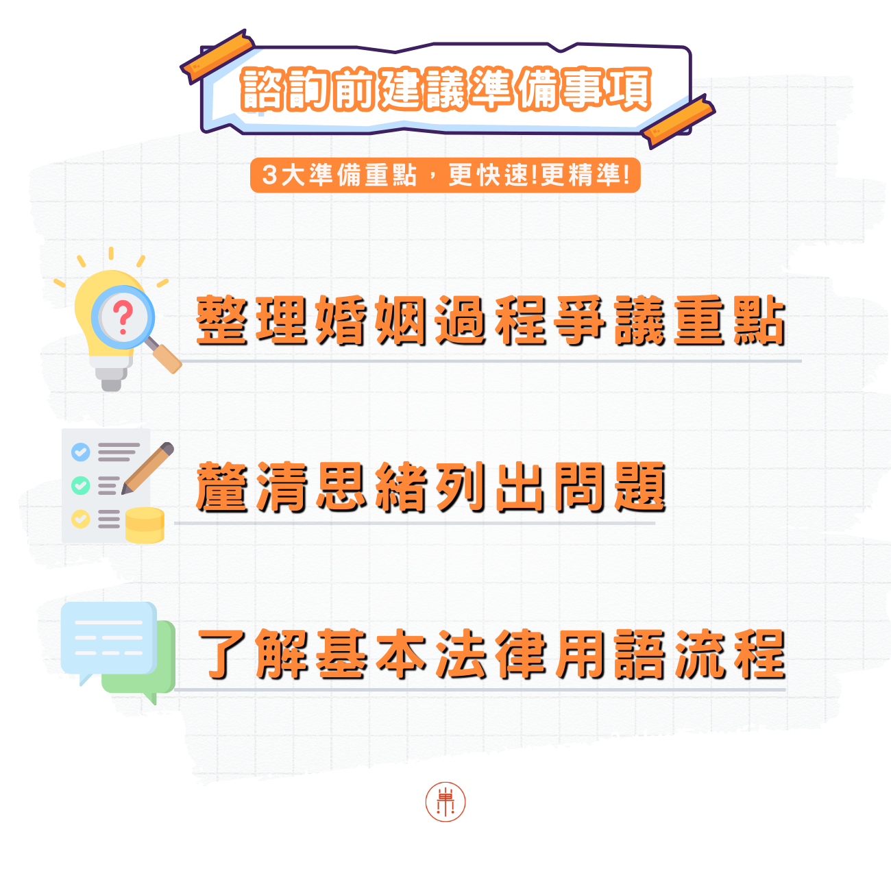 離婚法律諮詢準備事項